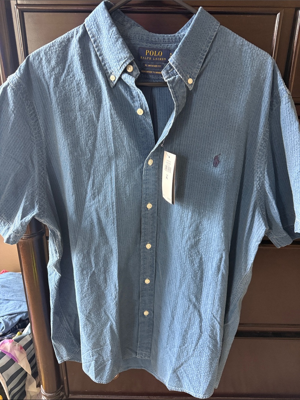 Polo Ralph LaurenButton-Down Short Sleeve Men’s Shirt - Blue